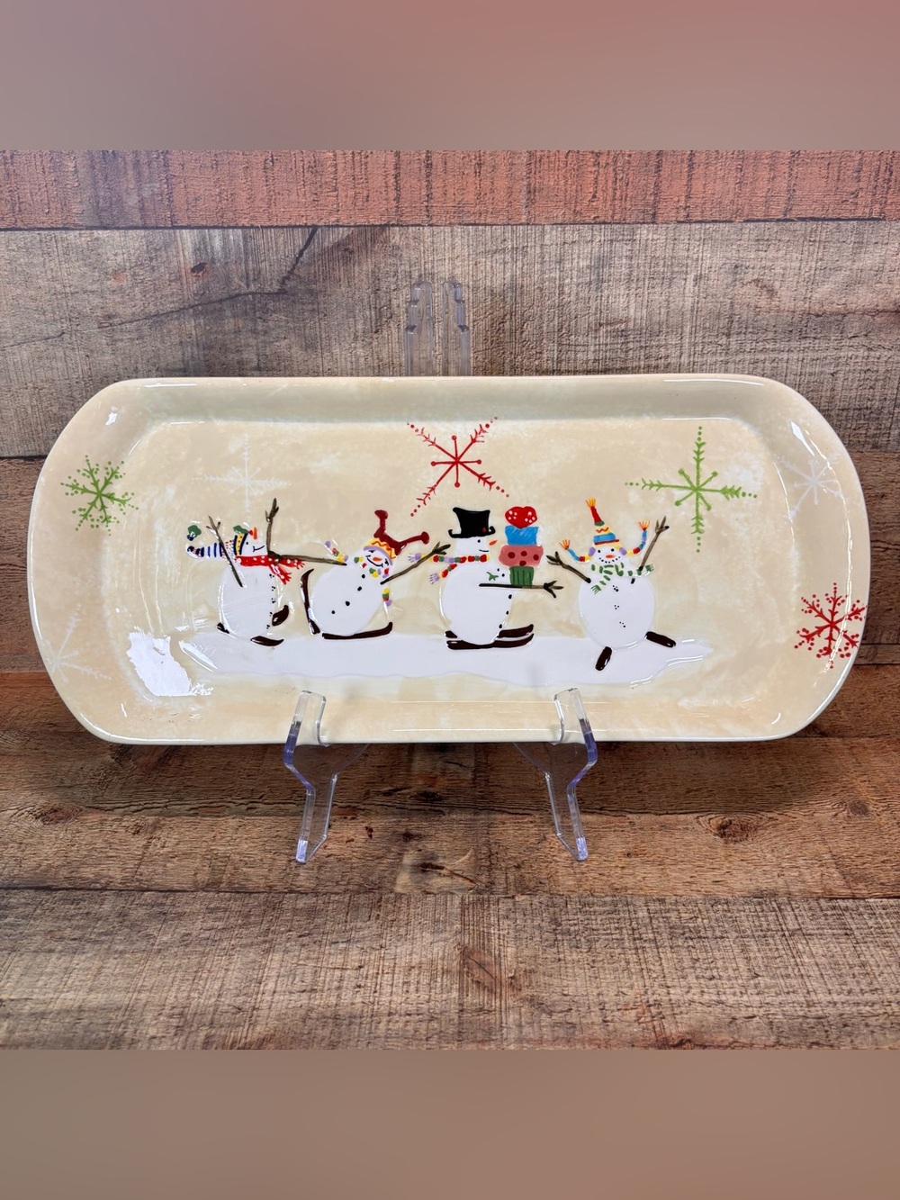 Oneida Snowmates Platter Debbie Taylor-Kerman Serving Christmas 16” x 7”